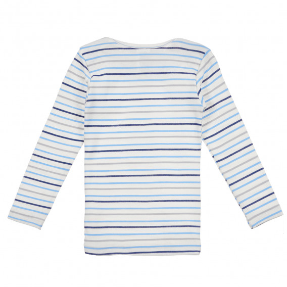 Памучна раирана блуза с дълъг ръкав за бебе за момче бяла Tissaia 241675 3