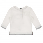 Памучна блуза за бебе с дълъг ръкав и принт бяла Chicco 241720 4