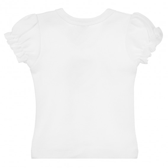 Памучна блуза с апликация на слонче и къс ръкав за момиче NINI 241734 3