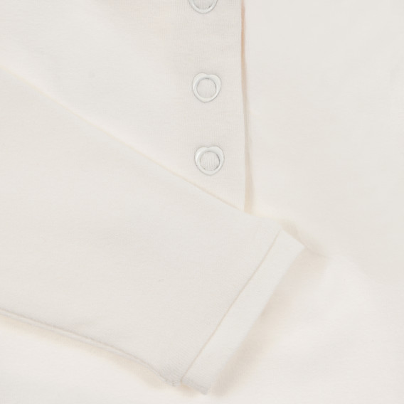 Памучна блуза с дълъг ръкав и принт чантичка за момиче бяла Chicco 241768 3