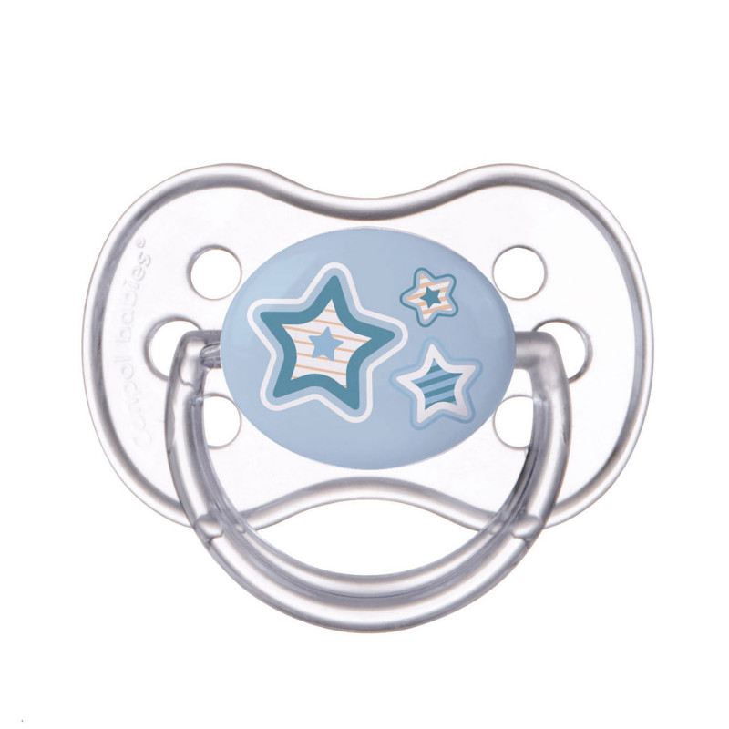 Биберон тип залъгалка Newborн Baby, 0-6 месеца, 1 бр., сини звезди  241794