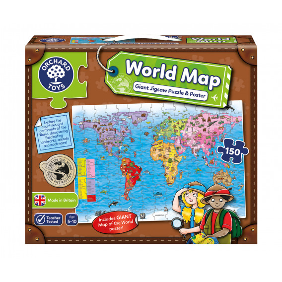 Световна карта - пъзел и плакат Orchard Toys 242280 