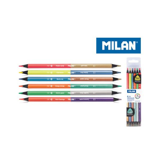Двуцветни моливи, Triangular Bicolor Fluo-metal, 2.9 mm Milan 242337 