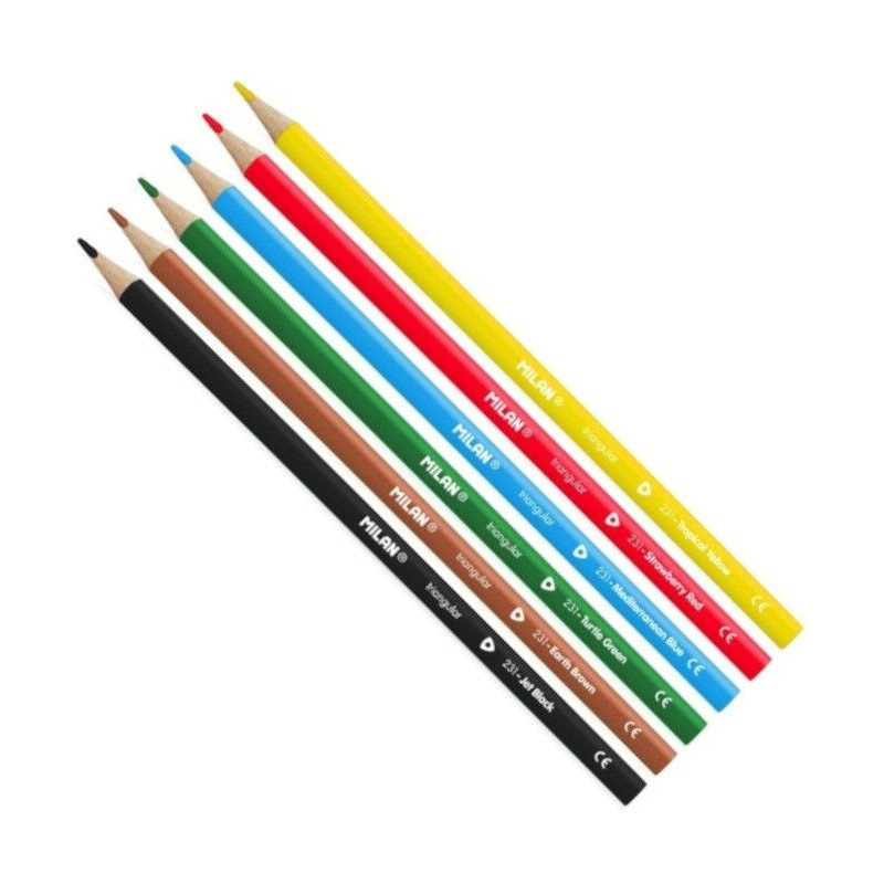 Цветни моливи, Triangular, 2.9 mm, 6 цвята  242338