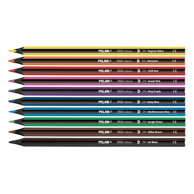 Цветни моливи, Ergo, 3.5 mm, 10 цвята + острилка  242341