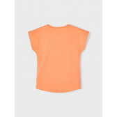 Тениска от органичен памук с щампа на папагал, оранжева Name it 242388 2