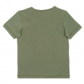 Памучна тениска с принт на палми, зелена Benetton 242738 4