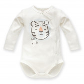 Памучно боди с тигър за бебе, бяло Pinokio 242911 