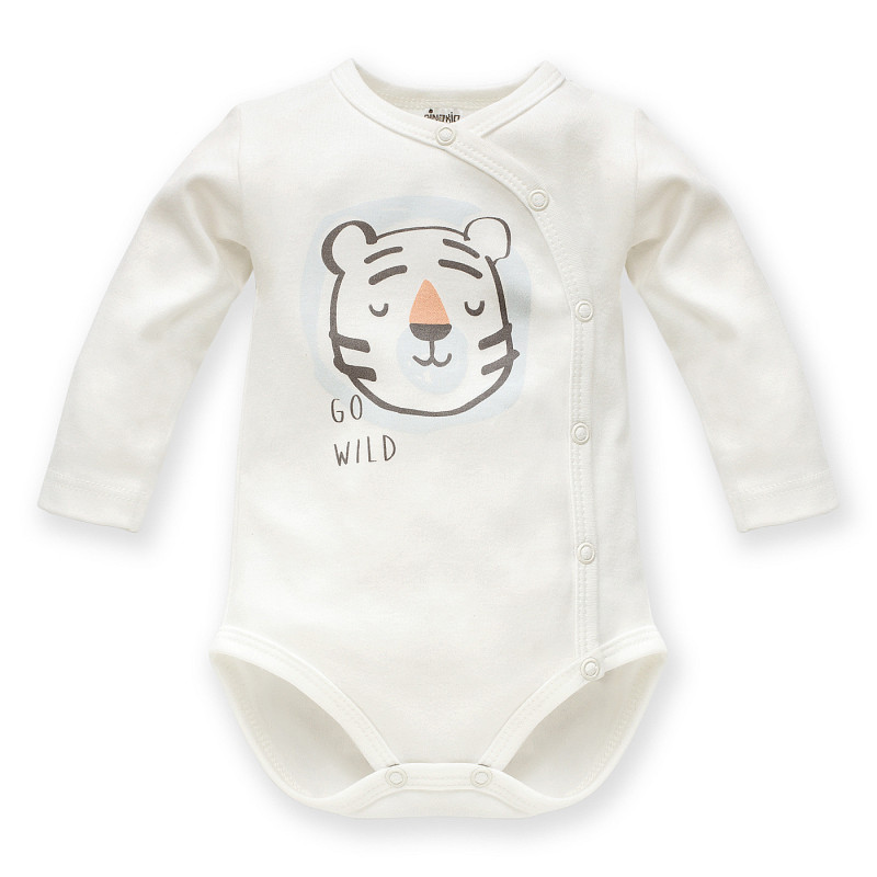 Памучно боди с тигър за бебе, бяло  242911