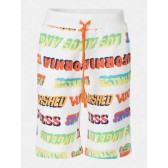 Памучни къси панталони с принт на палми, бежови Guess 243021 