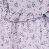 Памучна блуза с флорален принт, лилава Benetton 243083 2