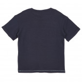 Памучна тениска с графичен принт, тъмно синя Sisley 243087 2