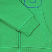 Памучен суитшърт с щампа за бебе, зелен Benetton 243256 3