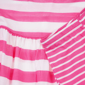 Комплект от тениска и къси панталонки в бяло розово райе Benetton 243357 2