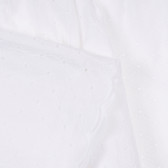 Памучен къс панталон с бродерия, бял Benetton 243365 4