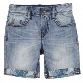 Дънков къс панталон с флорални акценти, светло сини Benetton 243366 