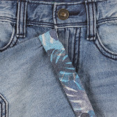 Дънков къс панталон с флорални акценти, светло сини Benetton 243367 2