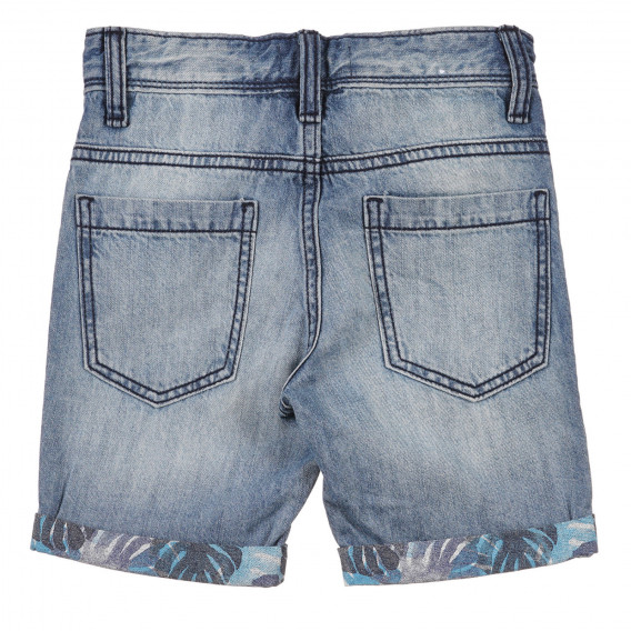 Дънков къс панталон с флорални акценти, светло сини Benetton 243368 3