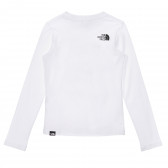 Памучна блуза с дълъг ръкав с логото на бранда, бяла The North Face 243578 4