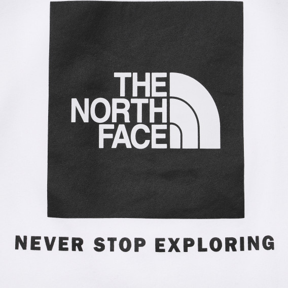 Памучна блуза с дълъг ръкав с логото на бранда, бяла The North Face 243580 3