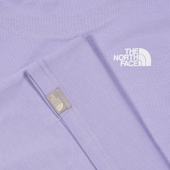 Памучна тениска с логото на бранда, лилава The North Face 243591 2
