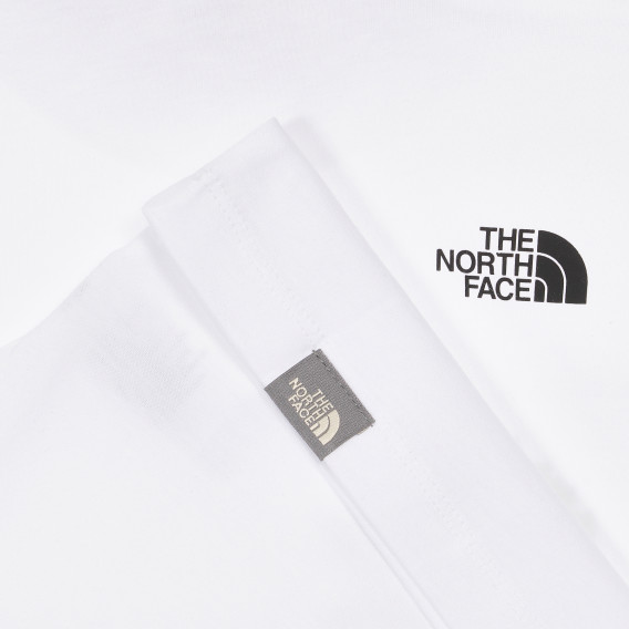 Памучна тениска с щампа на планинари, бяла The North Face 243600 3