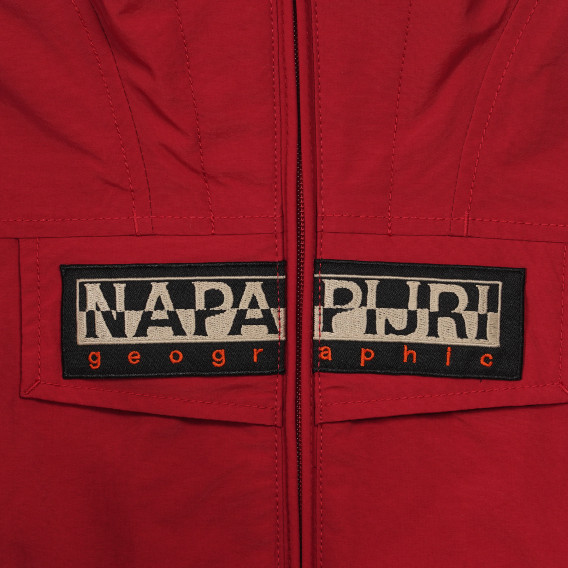 Пролетно яке с качулка и логото на бранда, червено Napapijri 243649 2