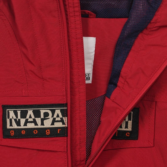 Пролетно яке с качулка и логото на бранда, червено Napapijri 243650 3