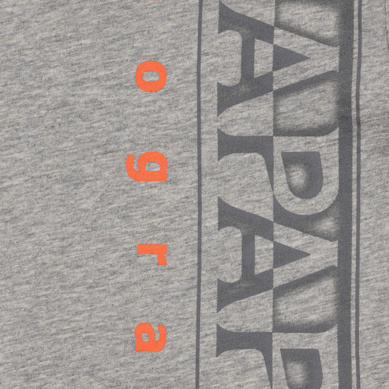 Памучна тениска с името на бранда, сива Napapijri 243693 2