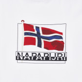 Памучна тениска с логото на бранда, бяла Napapijri 243698 2