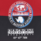 Памучна тениска с червени акценти, синя Napapijri 243713 3