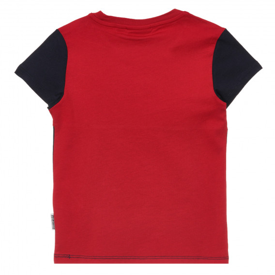 Памучна тениска с червени акценти, синя Napapijri 243714 4