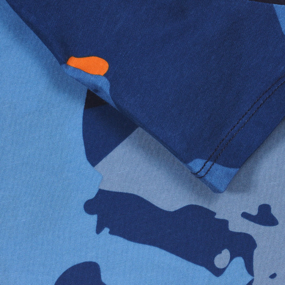 Памучна тениска с камуфлажен принт, синя Napapijri 243717 2