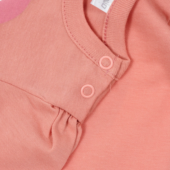 Памучна блуза с буфан ръкави за бебе, розова Pinokio 243999 4