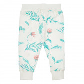 Памучен панталон с флорален принт за бебе, бял Pinokio 244016 5