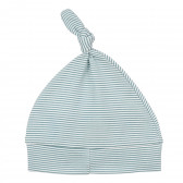Памучна шапка в бяло и синьо райе за бебе Pinokio 244071 5