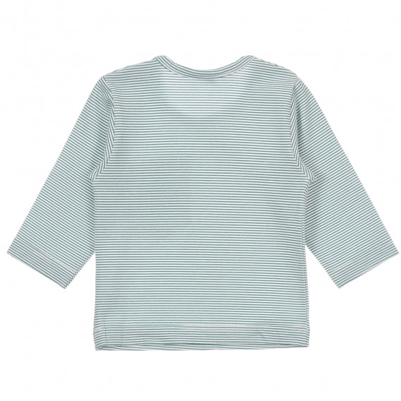 Памучна блуза с дълъг ръкав за бебе в бяло и синьо райе Pinokio 244090 5