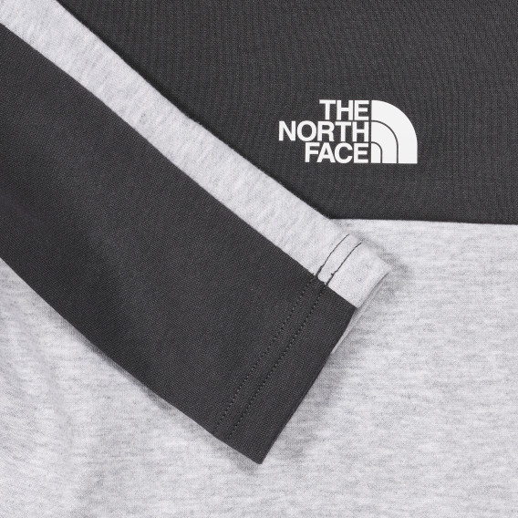 Памучен суитшърт с цип и логото на бранда, черно и сиво The North Face 244208 2