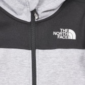 Памучен суитшърт с цип и логото на бранда, черно и сиво The North Face 244209 3
