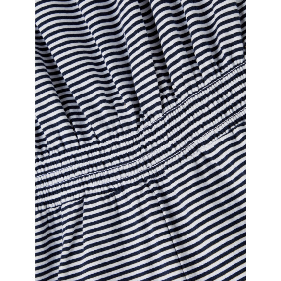 Гащеризон от органичен памук в бяло синьо райе Name it 244422 3