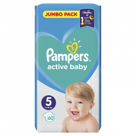 Пелени Active Baby Junior, Jumbo Pack размер 5, 60 бр. Pampers 244510 
