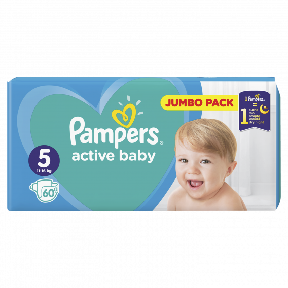 Пелени Active Baby Junior, Jumbo Pack размер 5, 60 бр. Pampers 244511 2