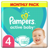 Пелени Active Baby Monthly Pack размер 4, 180 бр. Pampers 244512 