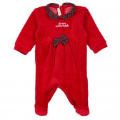 Плюшен гащеризон с панделка за бебе, червен Chicco 244902 