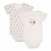Комплект от два броя бодита с къс ръкав за бебе, бели Chicco 244935 