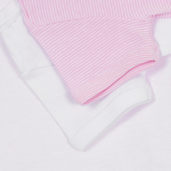 Памучен комплект от два броя тениски в бяло и розово Chicco 244951 3