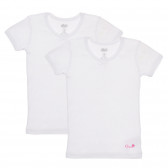 Памучен комплект от два броя тениски с панделка, бели Chicco 244956 