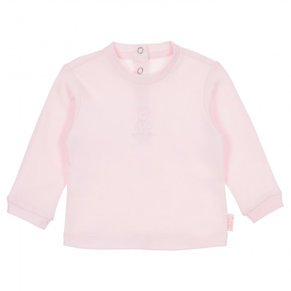 Памучна блуза с дълъг ръкав за бебе момиче, розова Chicco 244970 