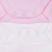 Памучен комплект от два броя бодита за бебе, бяло и розово Chicco 244994 4