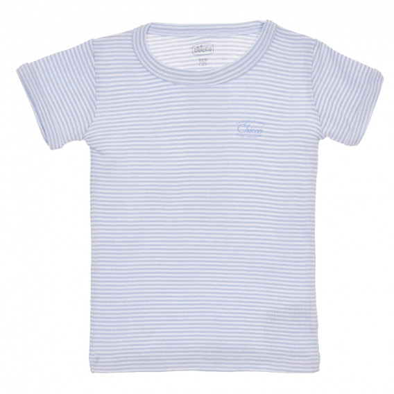 Памучен комплект от два броя тениски в бяло и синьо Chicco 245005 2